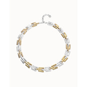 UNOde50 UNOde50 Ketting | Mixed Metal Square Links | COL2065OROMTL