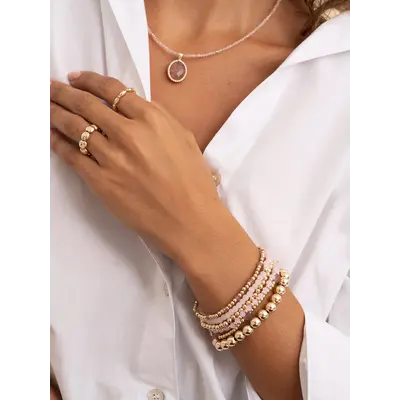 SPARKLING SPARKLING Armband | SATURN ARMBAND SMALL PINK OPALITE | Verguld