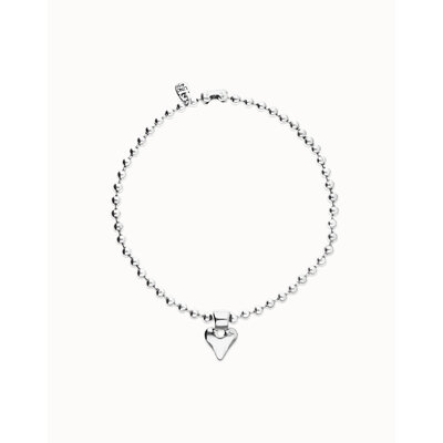 UNOde50 UNOde50 Ketting | Bolletjes ketting met hart hanger | COL2068MTL000