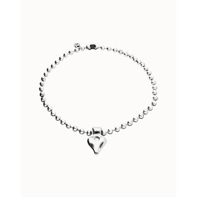 UNOde50 UNOde50 Ketting | Bolletjes ketting met hart hanger | COL2068MTL000