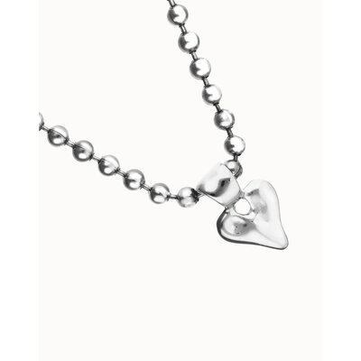 UNOde50 UNOde50 Ketting | Bolletjes ketting met hart hanger | COL2068MTL000