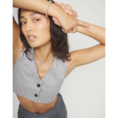 UNOde50 UNOde50 Ketting | Bolletjes ketting met hart hanger | COL2068MTL000