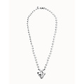 UNOde50 UNOde50 Ketting | Lange bolletjes ketting met hart hanger | SS26