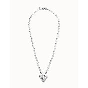 UNOde50 UNOde50 Ketting | Lange bolletjes ketting met hart hanger | COL2067MTL000