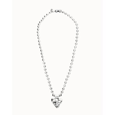 UNOde50 UNOde50 Ketting | Lange bolletjes ketting met hart hanger | COL2067MTL000