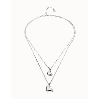 UNOde50 UNOde50 Ketting | Dubbele Ketting met Hart Hangers | COL2070MTL