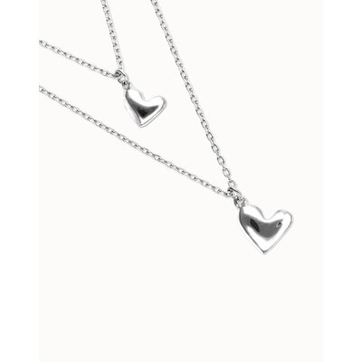 UNOde50 UNOde50 Ketting | Dubbele Ketting met Hart Hangers | COL2070MTL