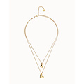 UNOde50 UNOde50 Ketting | Dubbele Ketting met Hart Hangers | Verguld | SS26