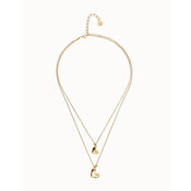 UNOde50 UNOde50 Ketting | Dubbele Ketting met Hart Hangers | Verguld | COL2070ORO