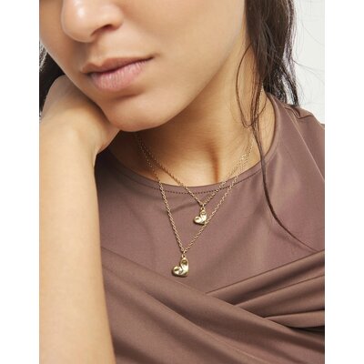 UNOde50 UNOde50 Ketting | Dubbele Ketting met Hart Hangers | Verguld | COL2070ORO