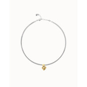 UNOde50 UNOde50 Ketting | Verzilverde Ketting met Verguld Klein Hart | COL2074ORO