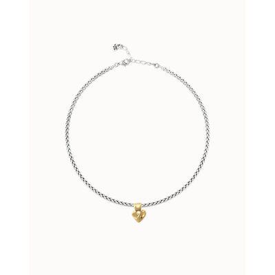 UNOde50 UNOde50 Ketting | Verzilverde Ketting met Verguld Klein Hart | COL2074ORO