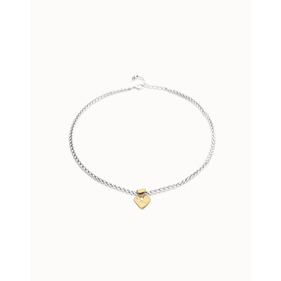 UNOde50 UNOde50 Ketting | Verzilverde Ketting met Verguld Klein Hart | COL2074ORO
