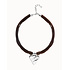 UNOde50 UNOde50 Ketting | Leren Ketting met Verzilverde Hart Hanger | COL2066MARMTL