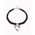 UNOde50 UNOde50 Ketting | Leren Ketting met Verzilverde Hart Hanger | COL2066MARMTL