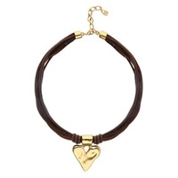 UNOde50 UNOde50 Ketting | Leren Ketting met Vergulde Hart Hanger | SS26
