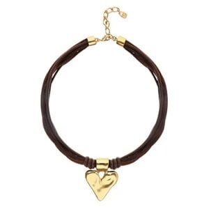 UNOde50 UNOde50 Ketting | Leren Ketting met Vergulde Hart Hanger | SS26