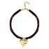 UNOde50 UNOde50 Ketting | Leren Ketting met Vergulde Hart Hanger | COL2066MARORO