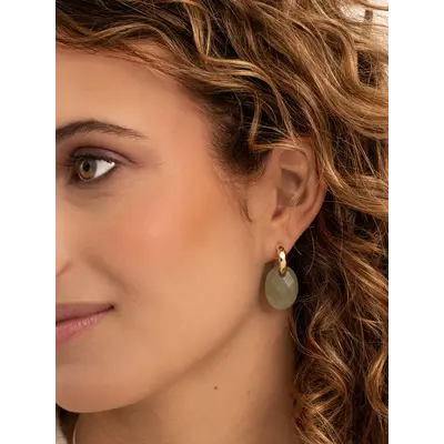 SPARKLING SPARKLING Oorbellen | Edelstenen | Lime Jade Medium Oval