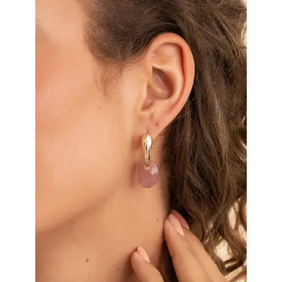 SPARKLING SPARKLING Oorbellen | Edelstenen | Pink Opalite Small Oval