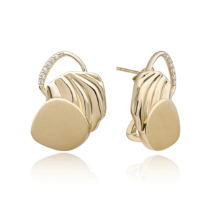 SPARKLING SPARKLING Oorbellen | Uneven Pushback oorbellen Zirconia CZ| Verguld