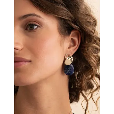 SPARKLING SPARKLING Oorbellen | Uneven Pushback oorbellen Zirconia CZ| Verguld