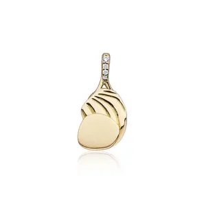 SPARKLING SPARKLING Ketting | Uneven Pendant Zirconia CZ | Verguld