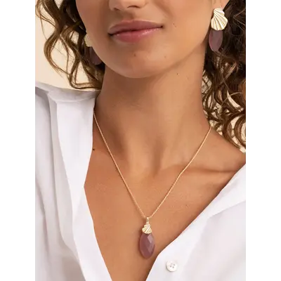 SPARKLING SPARKLING Ketting | Edelsteen | Pink Opalite Leaf