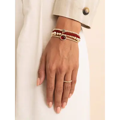 SPARKLING SPARKLING Armband | SATURN ARMBAND SMALL RUBY QUARTZ | Verguld