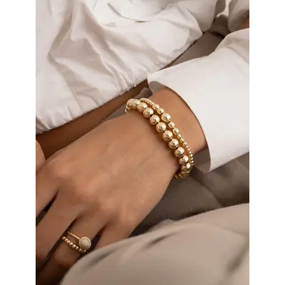 SPARKLING SPARKLING Armband | Wave Mix Gold Armband | Verguld