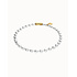 UNOde50 UNOde50 Ketting | Verzilverde Kralen Ketting met Goudkleurige Details | COL1390OROMTL
