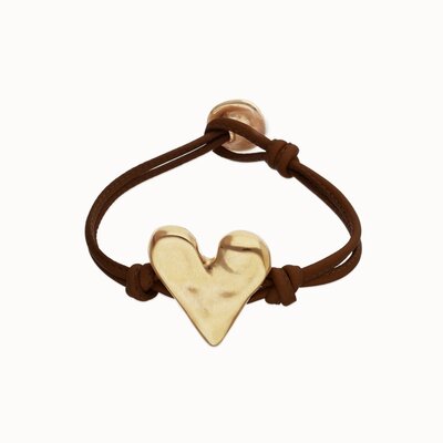 UNOde50 UNOde50 Armband | Leren armband met Hart | Verguld | PUL2638MARORO