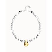 UNOde50 UNOde50 Ketting | Korte kralenketting met Vergulde Grote Bol | COL2045OROMTL