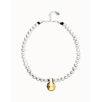 UNOde50 UNOde50 Ketting | Korte kralenketting met Vergulde Grote Bol | SS26