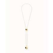 UNOde50 UNOde50 Ketting | Lange Verstelbare Vergulde Ketting met Twee Organische Bollen | COL2055ORO