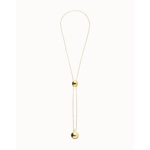 UNOde50 UNOde50 Ketting | Lange Verstelbare Vergulde Ketting met Twee Organische Bollen | SS26