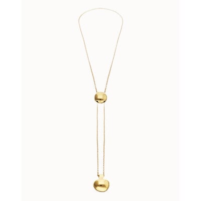 UNOde50 UNOde50 Ketting | Lange Verstelbare Vergulde Ketting met Twee Organische Bollen | COL2055ORO