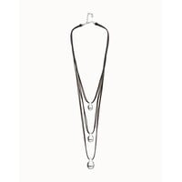 UNOde50 UNOde50 Ketting | Lange Leren Ketting met meerdere strengen en drie bollen | SS26