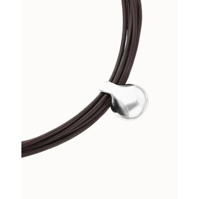 UNOde50 UNOde50 Ketting | Korte Leren Ketting met meerdere strengen en een grote bol | COL2046MARMTL