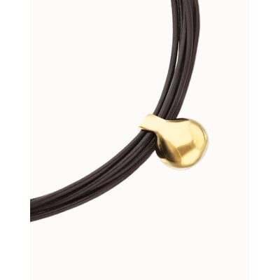 UNOde50 UNOde50 Ketting | Korte Leren Ketting met meerdere strengen en een grote bol | COL2046MARORO