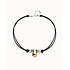 UNOde50 UNOde50 Ketting | Korte Leren Ketting met 3 bolletjes | COL2064OROMTL
