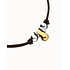 UNOde50 UNOde50 Ketting | Korte Leren Ketting met 3 bolletjes | COL2064OROMTL
