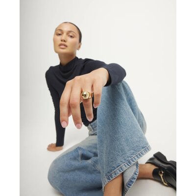 UNOde50 UNOde50 Ring | Statement Ring met Bolvorm | Verguld | ANI0869ORO