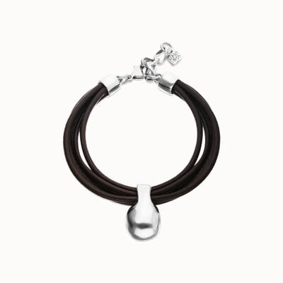 UNOde50 UNOde50 Armband |  Leren armband met Organische Hanger | PUL2605MARMTL