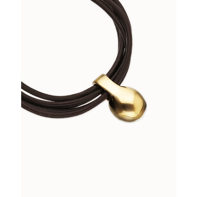 UNOde50 UNOde50 Armband |  Leren armband met Vergulde Organische Hanger | PUL2605MARORO