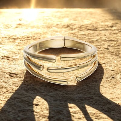 UNOde50 UNOde50 Armband | Bangle | Meerdere Verweven Organische Vormen | VERGULD | PUL2633ORO