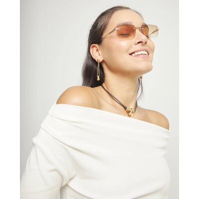 UNOde50 UNOde50 Oorbellen | Hangende oorbellen met lange ketting en bolletje | Verguld | PEN1063ORO