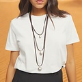 UNOde50 UNOde50 Ketting | Lange Leren Ketting met meerdere strengen en drie bollen | SS26