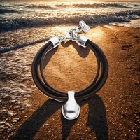 UNOde50 UNOde50 Armband |  Leren armband met Organische Hanger | SS26