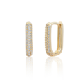 SPARKLING SPARKLING Oorbellen | Square Huggies Zirconia | Verguld